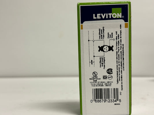 10 PK Leviton 5029-W 15A 250V Commercial Grade NEMA 6-15R Receptacle