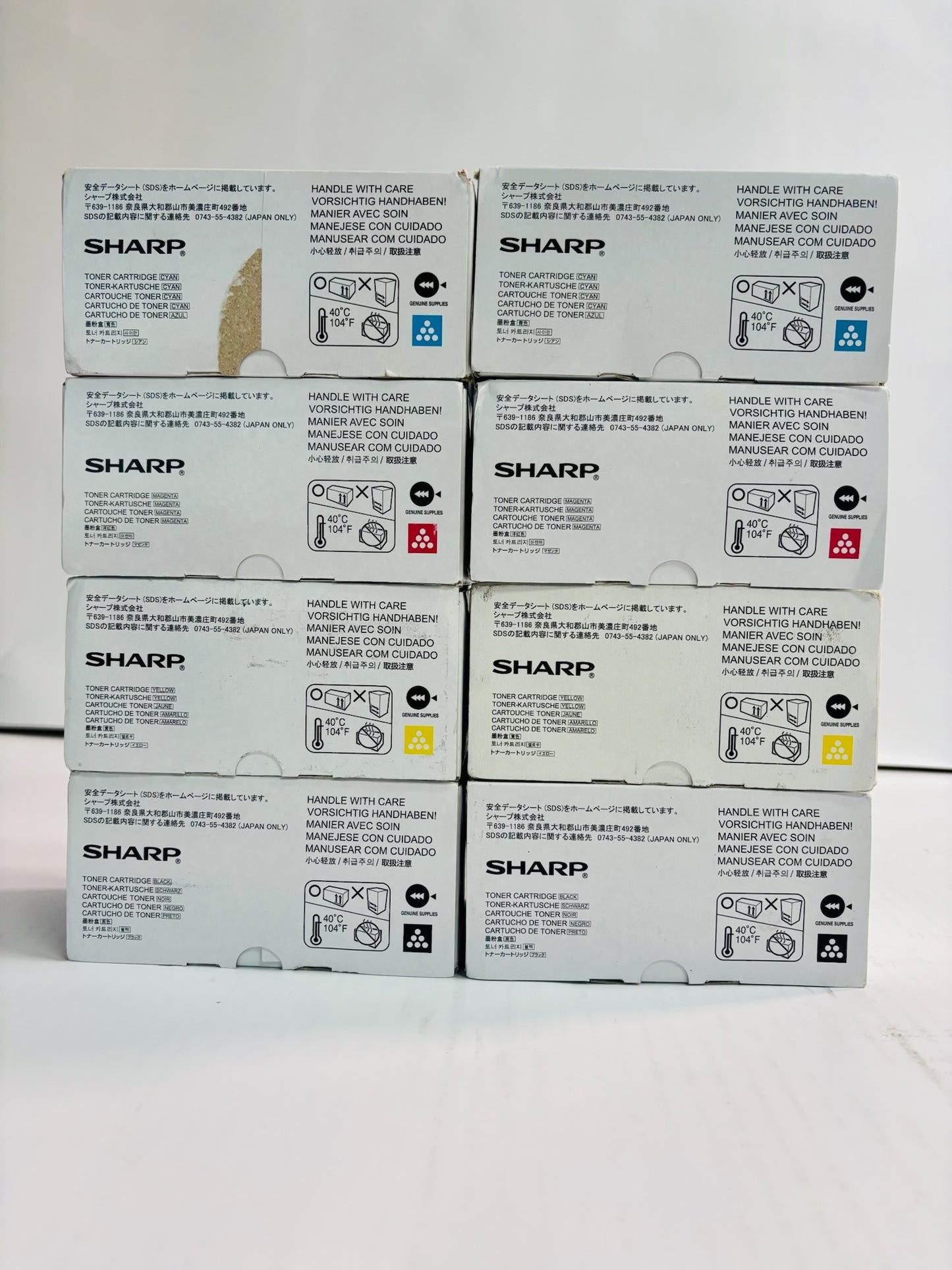 8 Genuine Sharp MX-C250,C300P Cyan Magenta Yellow Black Toners MX-C30NT CMYK