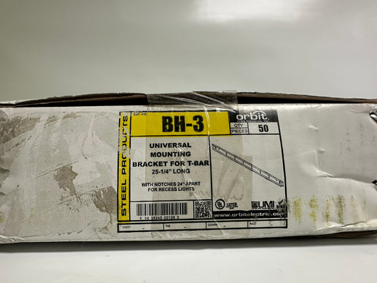 50 PK UMI BH-3 T-Bar Box Mounting Bracket, Adjustable, 25-1/4" Length