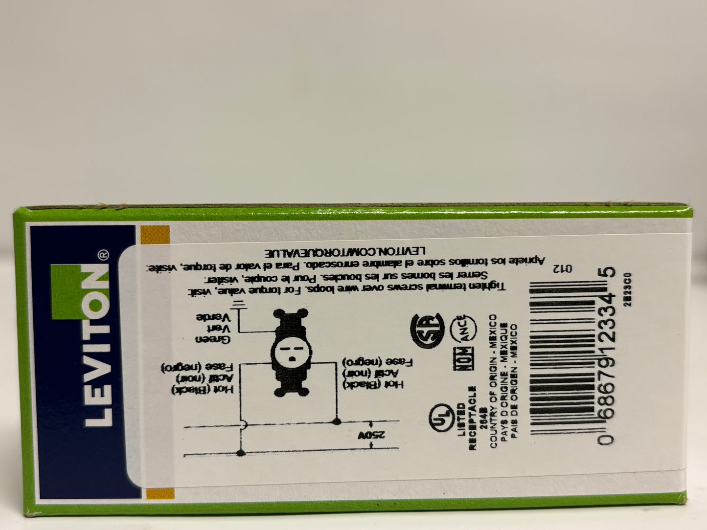 10 PK Leviton 5029-W 15A 250V Commercial Grade NEMA 6-15R Receptacle