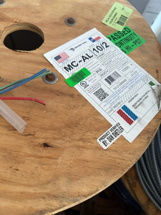 1000 ft Aluminum MC-Cable 10/2 Strand Copper-Blue, Red Conductors (1000' Reels)