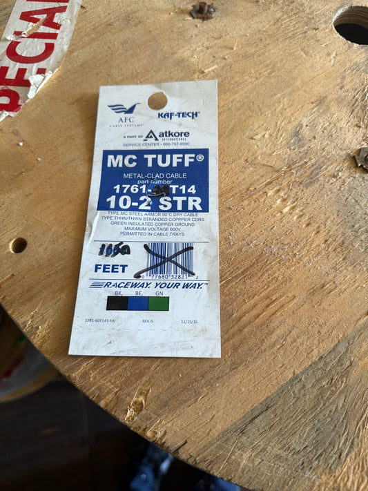 1150' ft AFC 10/2 MC TUFF STRD Blue Armored Steel Cable-BL,BE Conductors (1150')