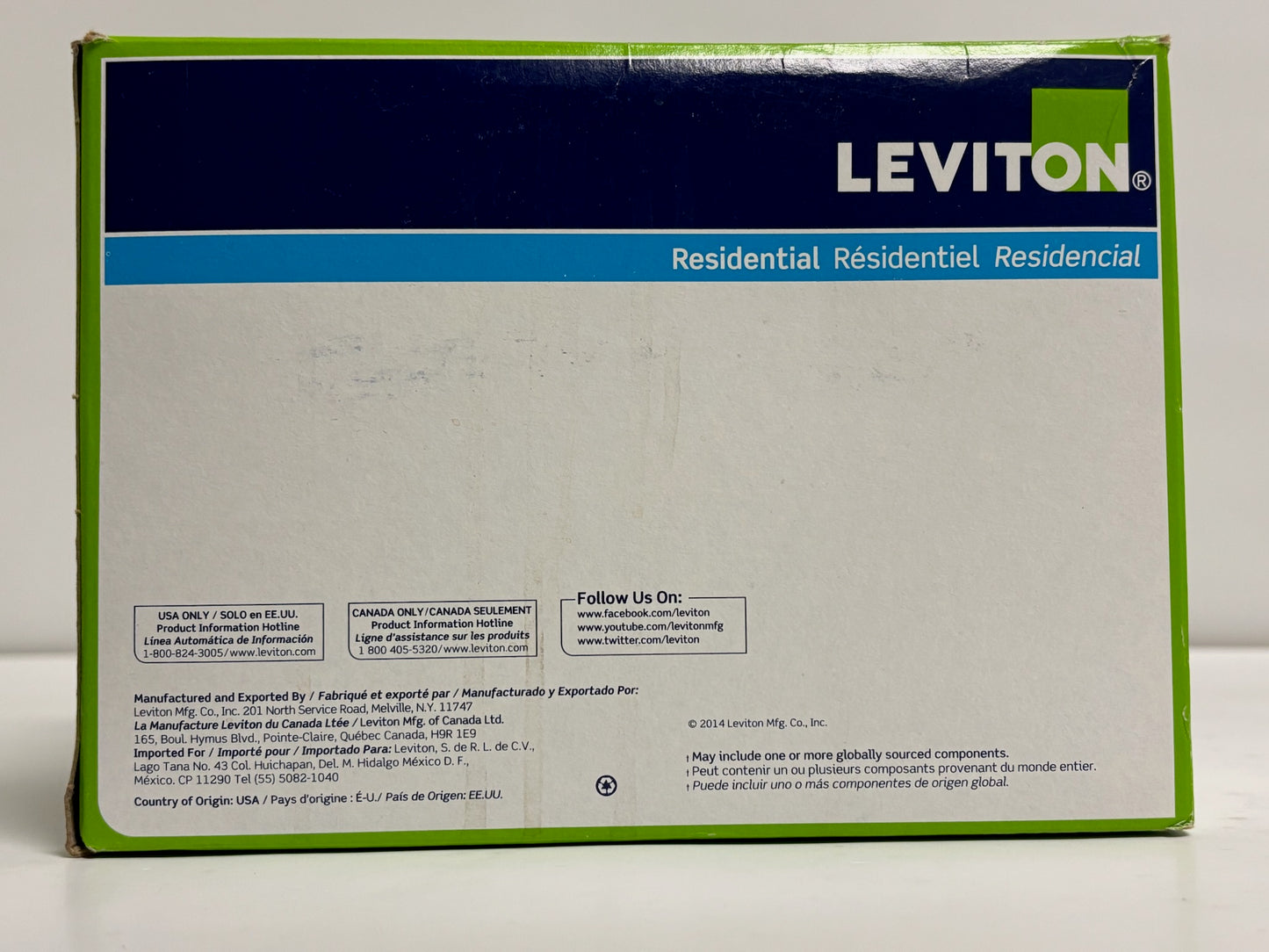 25 PK Leviton 88006 2-Gang Combination Wallplate – 1 Toggle, 1 Blank, White