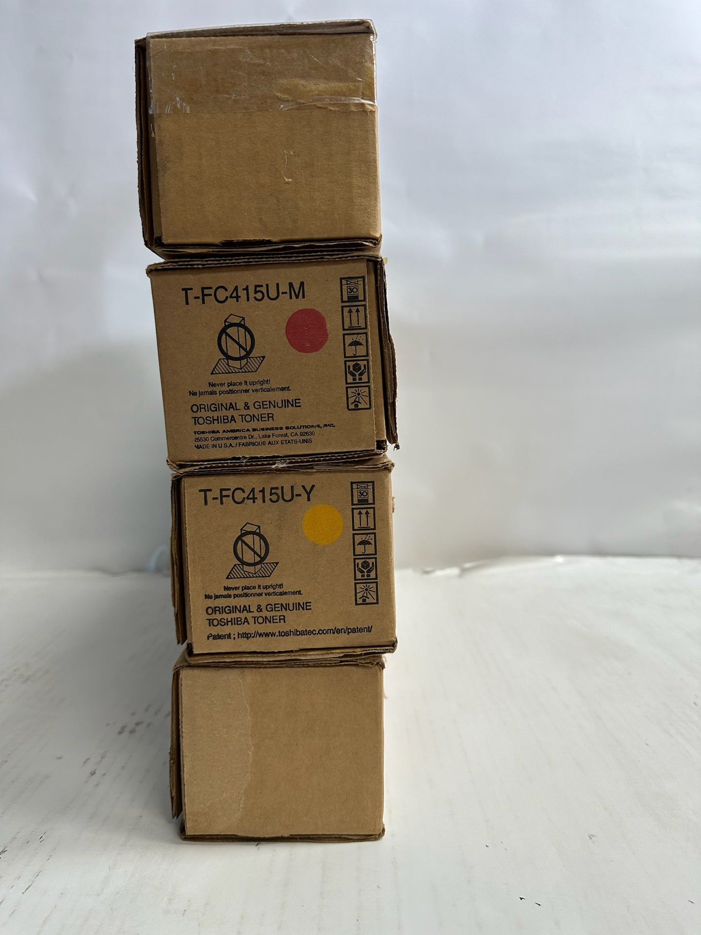 4 OEM Toshiba E Studio 2515AC,3015AC T-FC415U-M, T-FC415U-Y Mag. & Yellow Toners