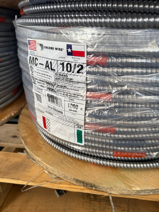 2000 ft Aluminum MC-Cable 10/2 Strand Copper-Red, White Conductors (1000'x2)