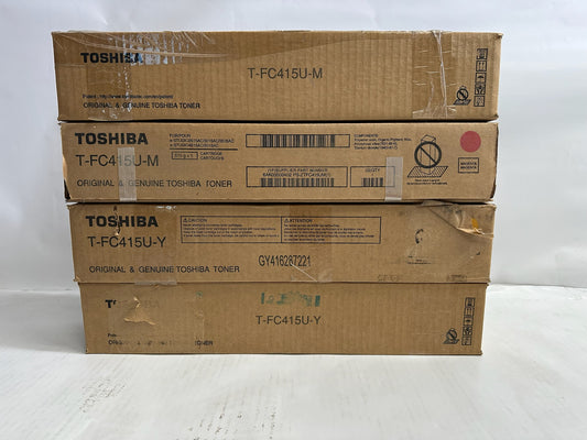 4 OEM Toshiba E Studio 2515AC,3015AC T-FC415U-M, T-FC415U-Y Mag. & Yellow Toners