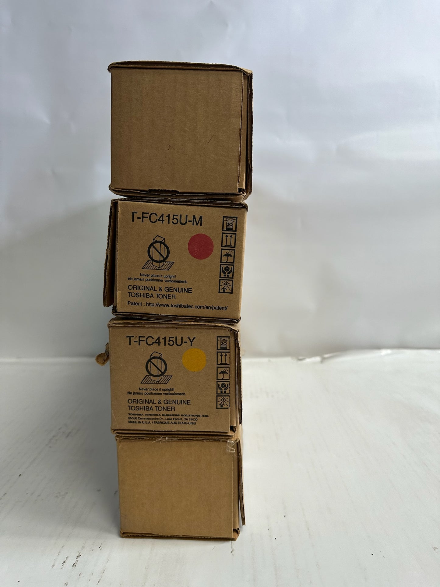 4 OEM Toshiba E Studio 2515AC,3015AC T-FC415U-M, T-FC415U-Y Mag. & Yellow Toners