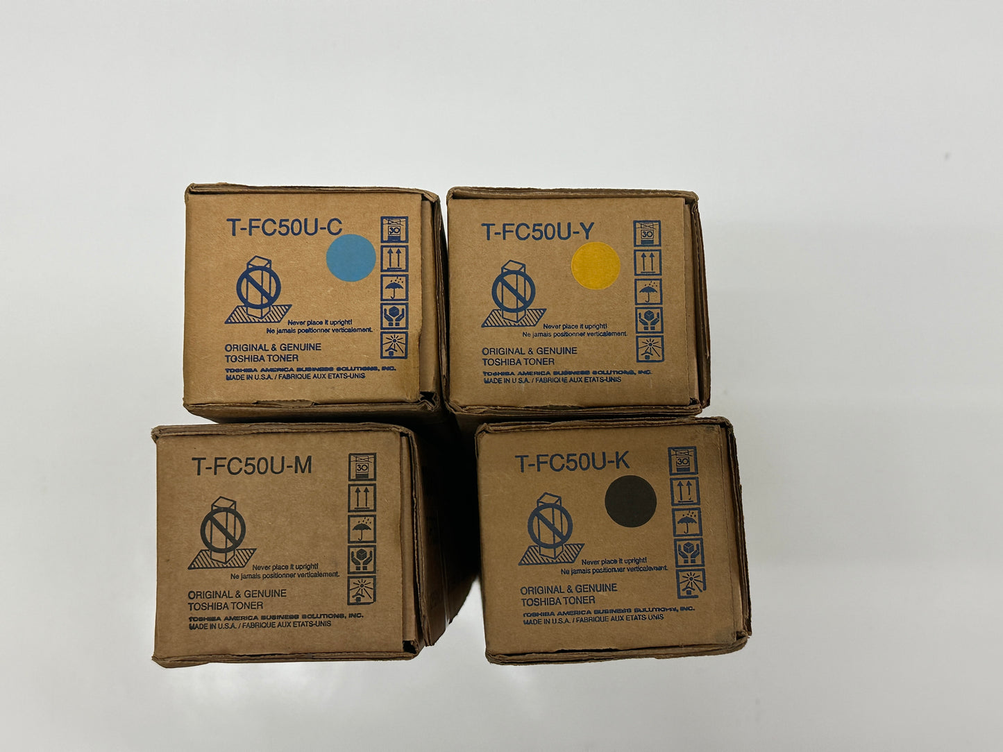 4 Genuine Toshiba eSTUDIO 2555C,3055C,C4555C,5055C T-FC50U CMYK Toner Cartridges