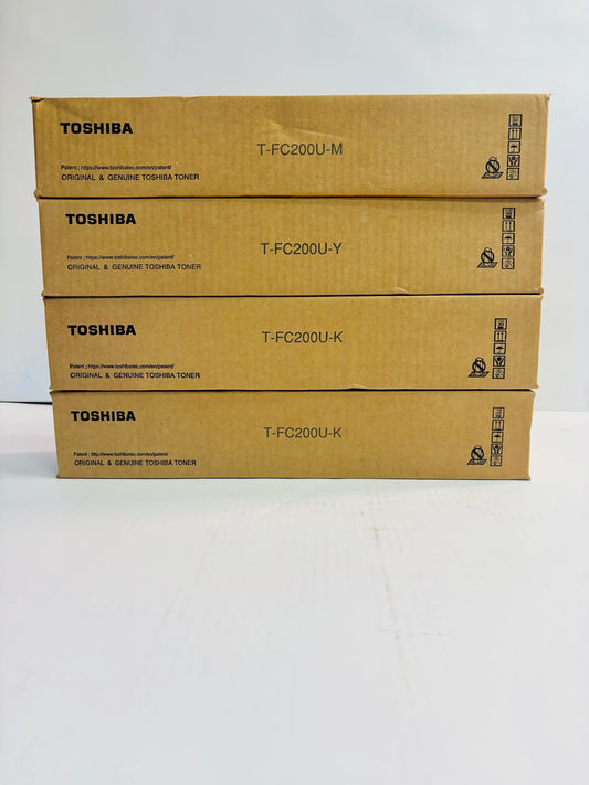 4 OEM Toshiba ESTUDIO 2000AC,2500AC Magenta, Yellow & Black Toner T-FC200U MYKK