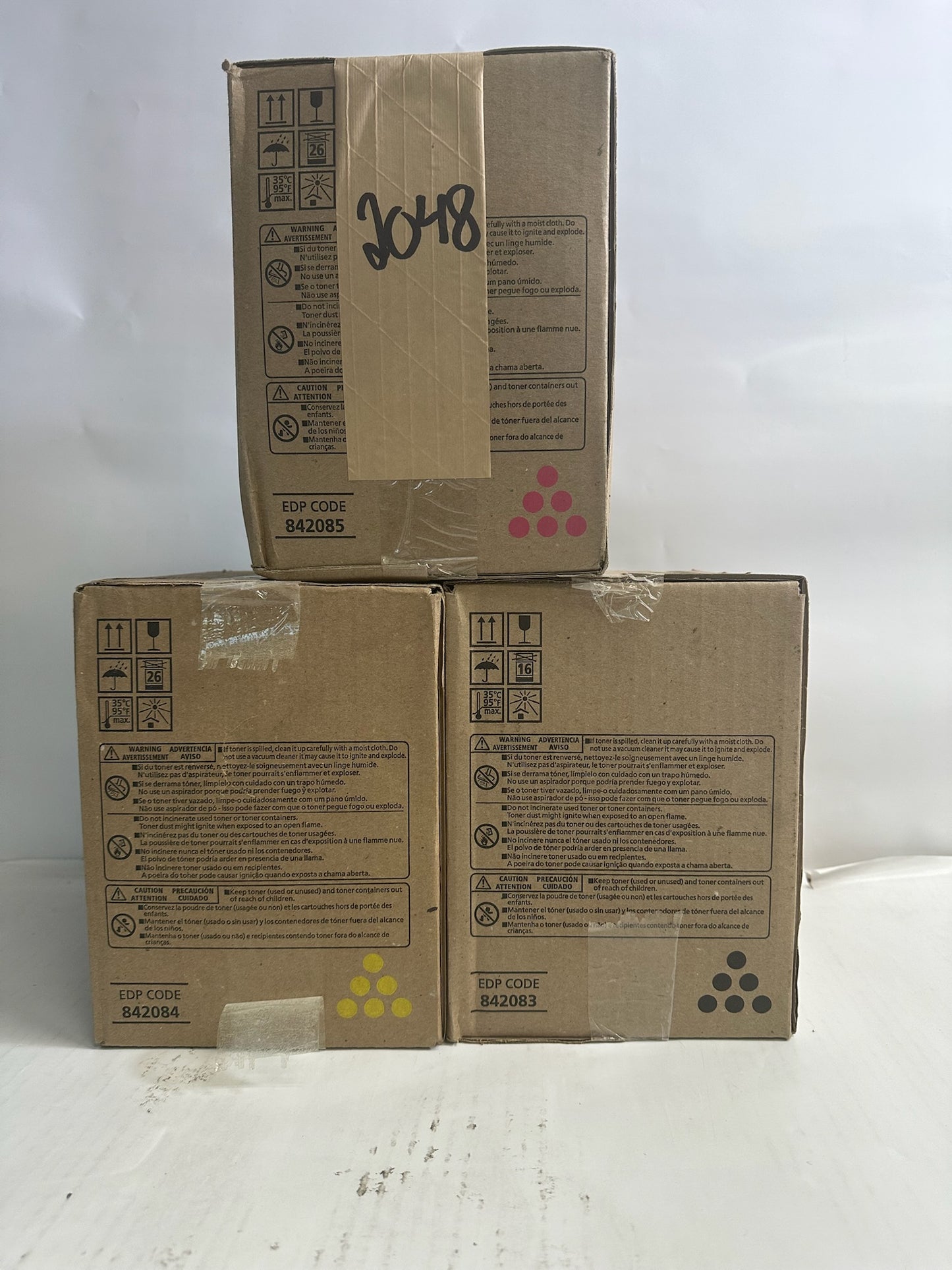 3 Genuine Ricoh MPC6502SP, MPC8002SP MYK Toners 842083,842084,842085 (No Cyan)