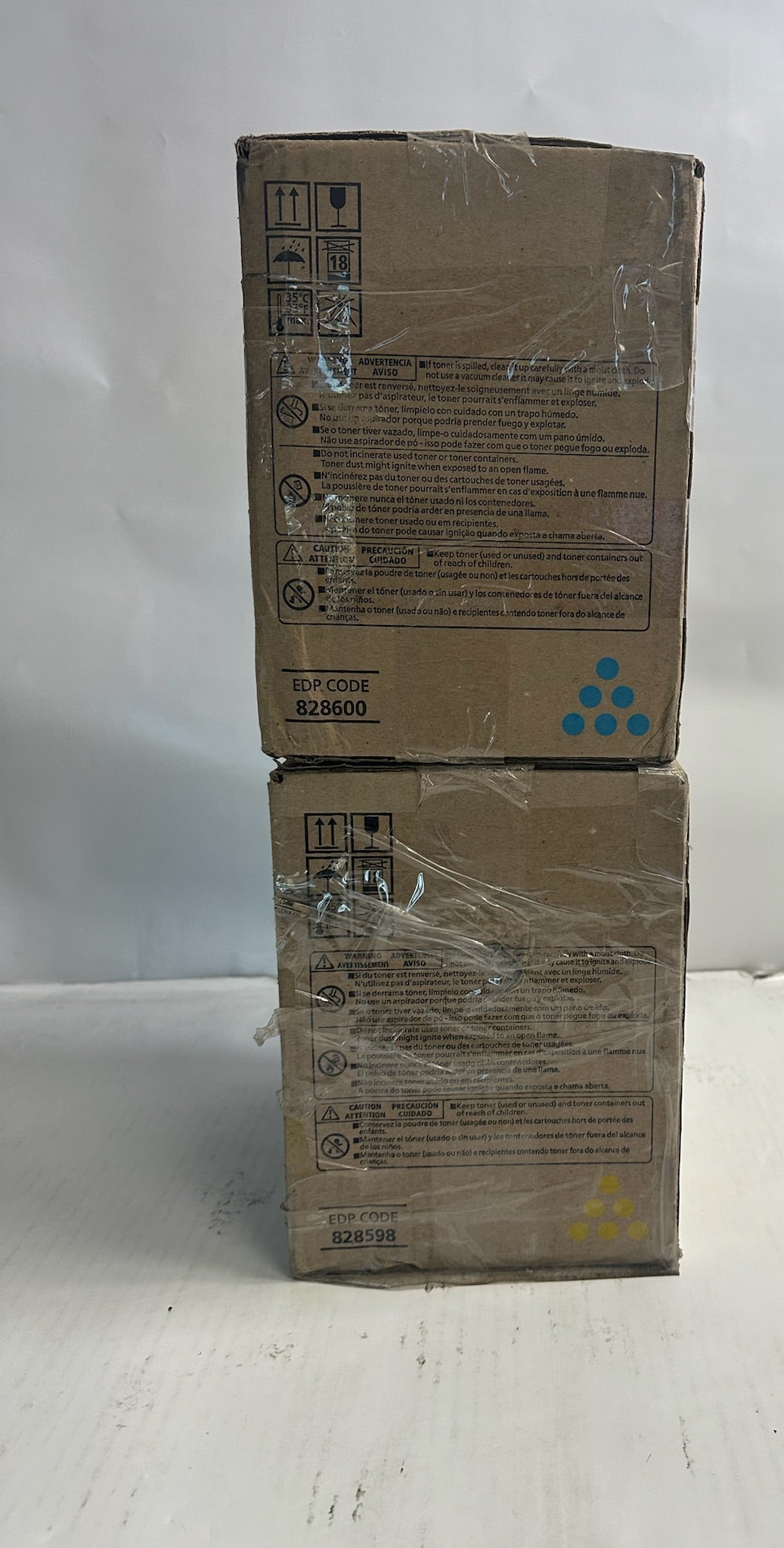 2 New Genuine Ricoh Pro C5300s,C5310s Cyan & Yellow Toners 828598, 828560