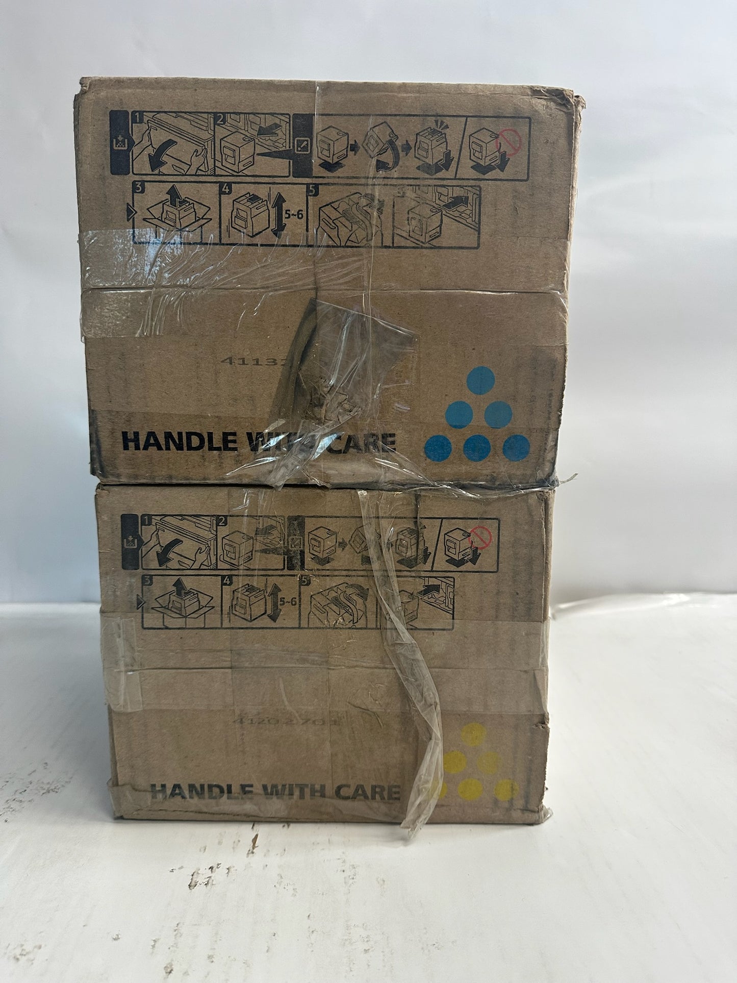 2 New Genuine Ricoh Pro C5300s,C5310s Cyan & Yellow Toners 828598, 828560