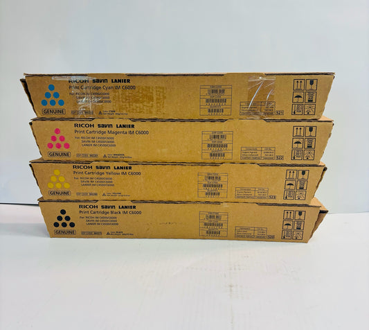 4 OEM Ricoh IM C4500,C6000 Cyan,Mag,Yellow & Blk Toner 842279,842280,81,82 CMYK