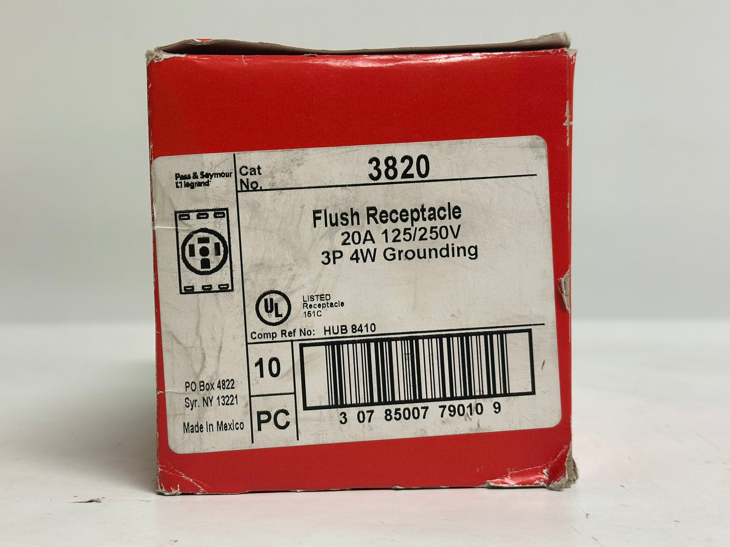 10 PK Legrand Pass & Seymour 3820 20-Amp 125/250V Straight Blade Receptacle