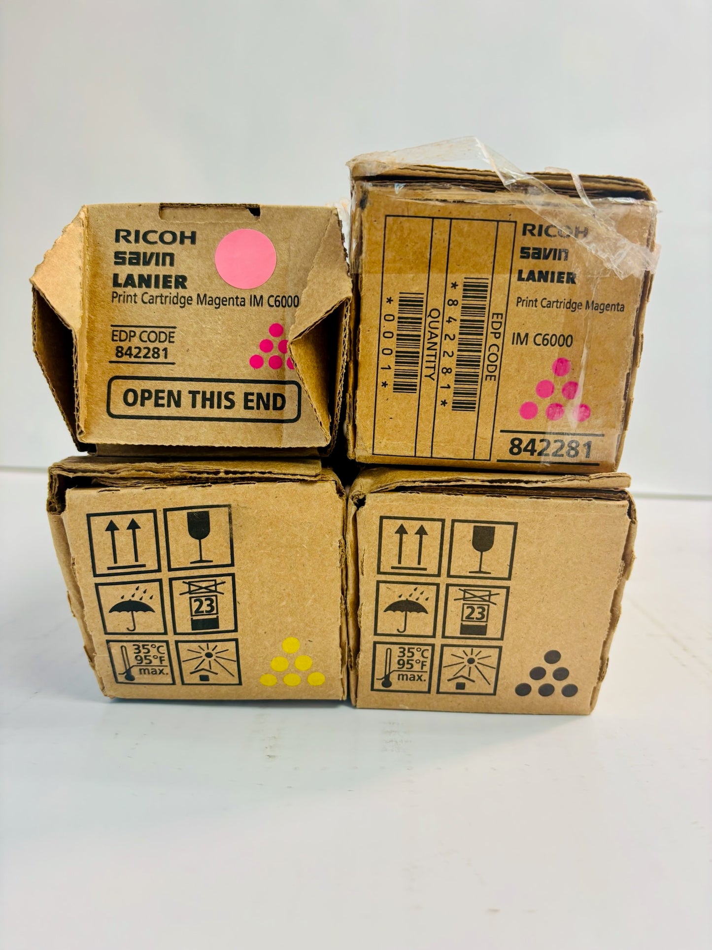 4 OEM Ricoh IM C4500,C6000 Magenta,Yellow & Black Toner 842279,842280,81 MMYK