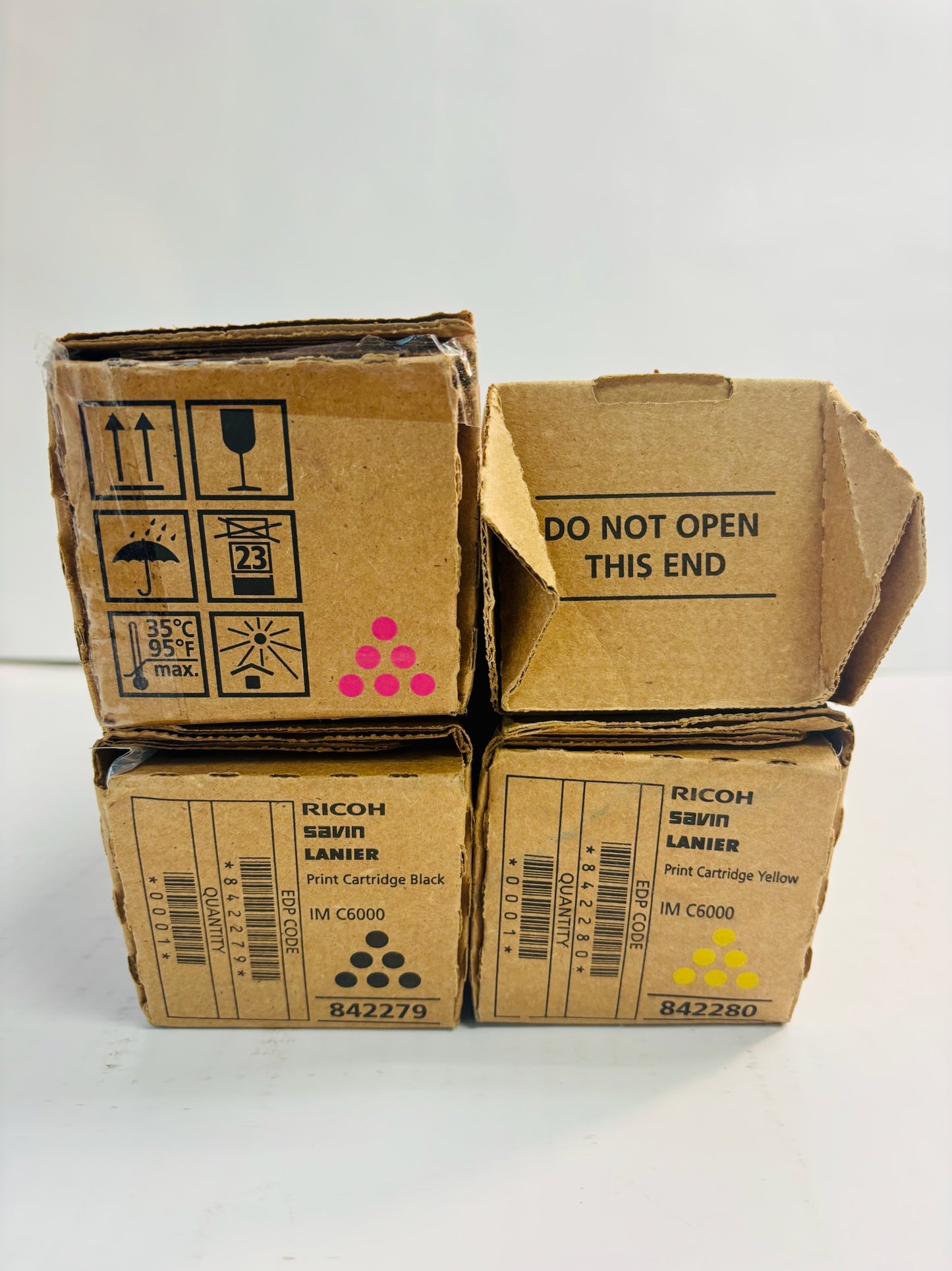 4 OEM Ricoh IM C4500,C6000 Magenta,Yellow & Black Toner 842279,842280,81 MMYK