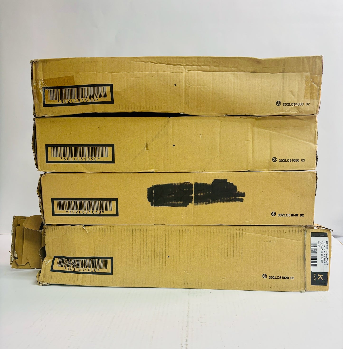 4 Open OEM Kyocera TASKalfa 3050ci,3051ci Cyan,Mag,Yel & Blk Toners TK-8307 CMYK
