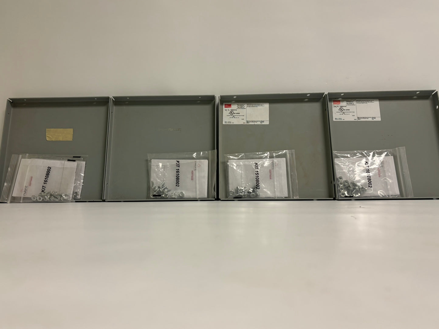 4 PK nVent HOFFMAN F88GCPNK 8"x8" NEMA 1 Wireway Closure Plate, Gray Painted Steel