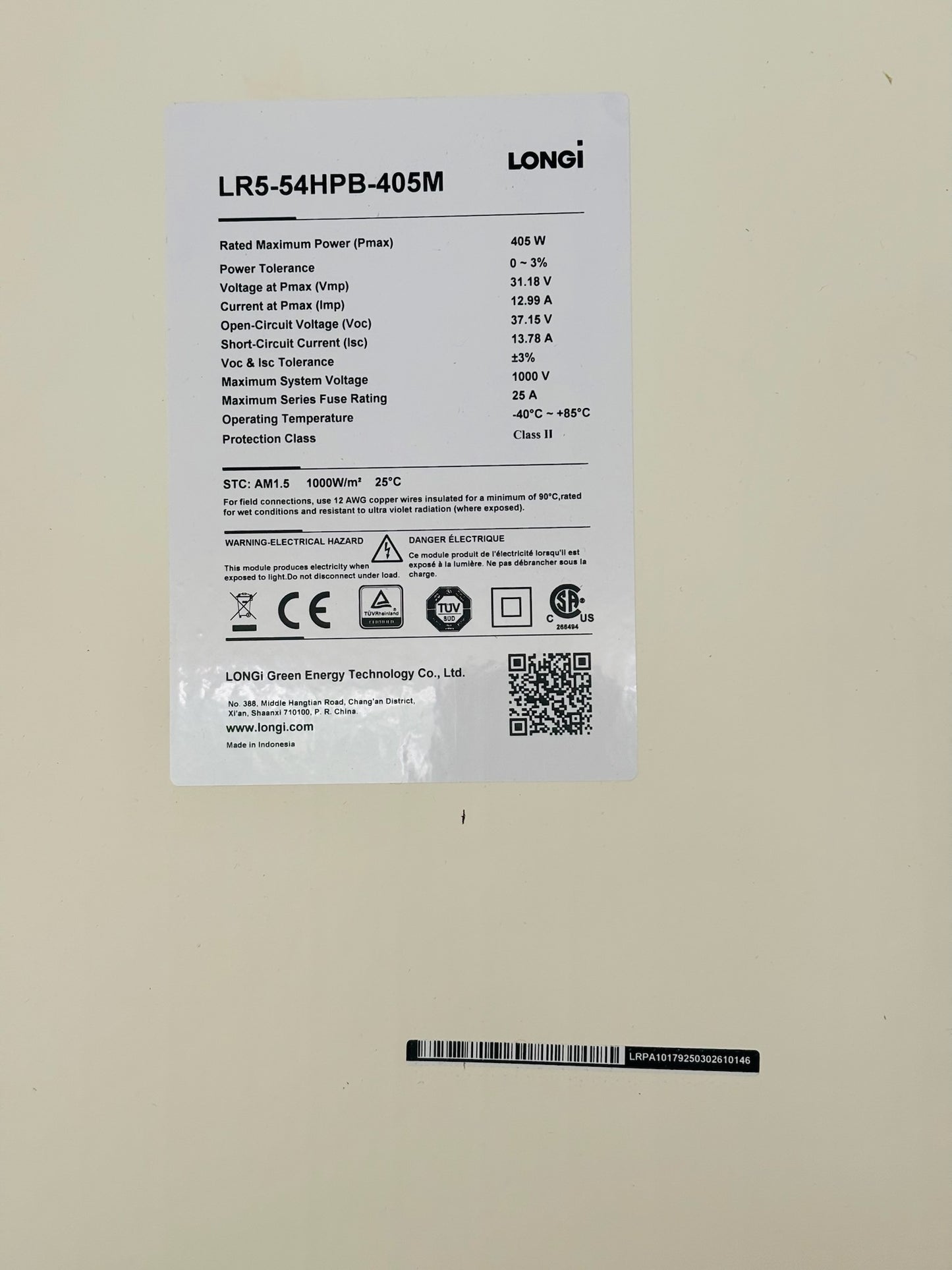4 Pk New Longi LR5-54HPB-405M 405W Solar Panels 1722x1134x30mm