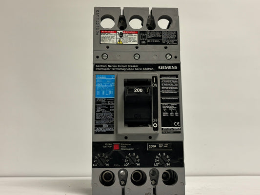 Siemens FXD63B200 200A 3-Pole 600V AC Thermal-Magnetic Circuit Breaker (Used)