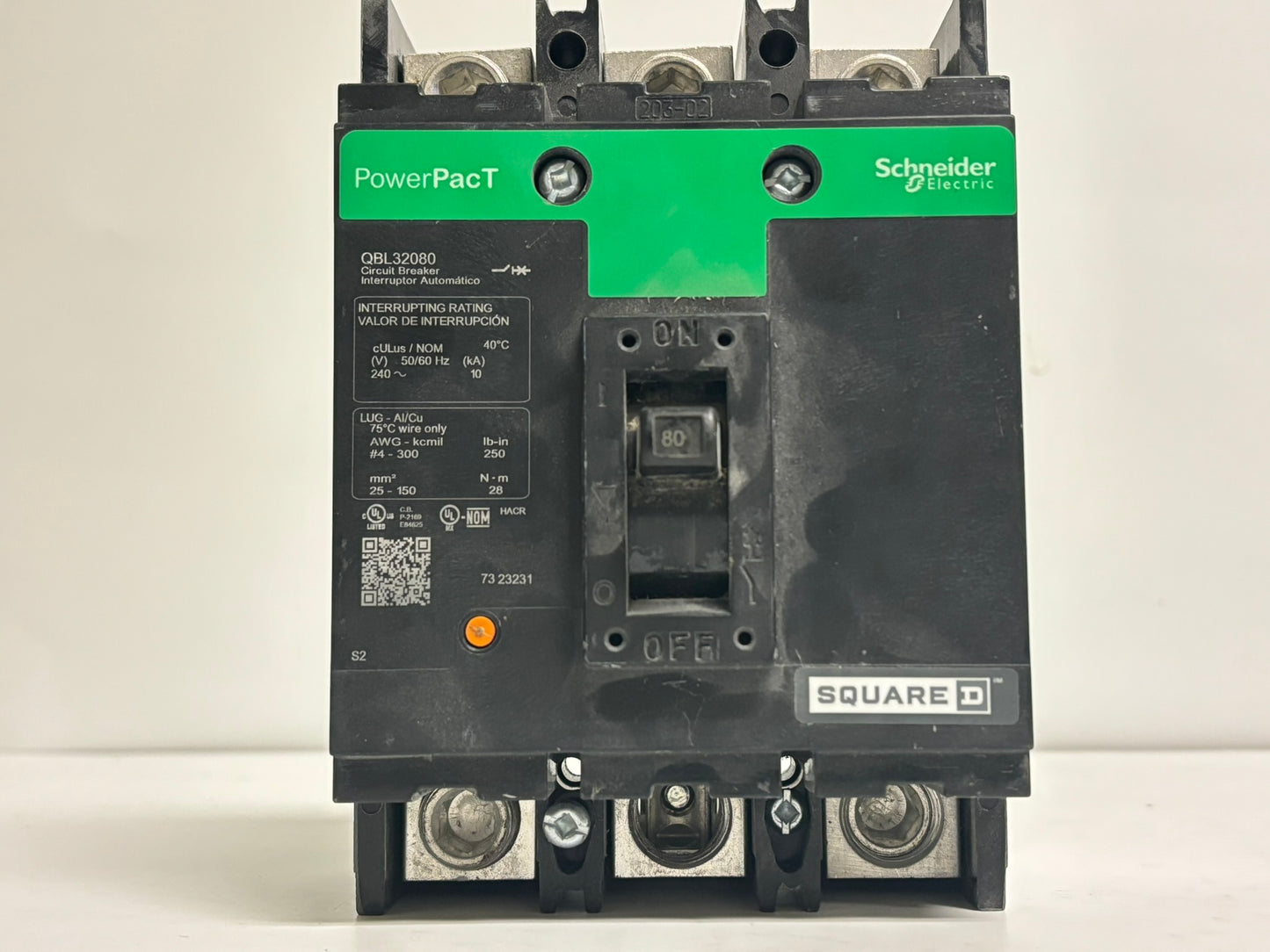 Square D QBL32080 80A 3-Pole 240V Thermal-Magnetic Circuit Breaker