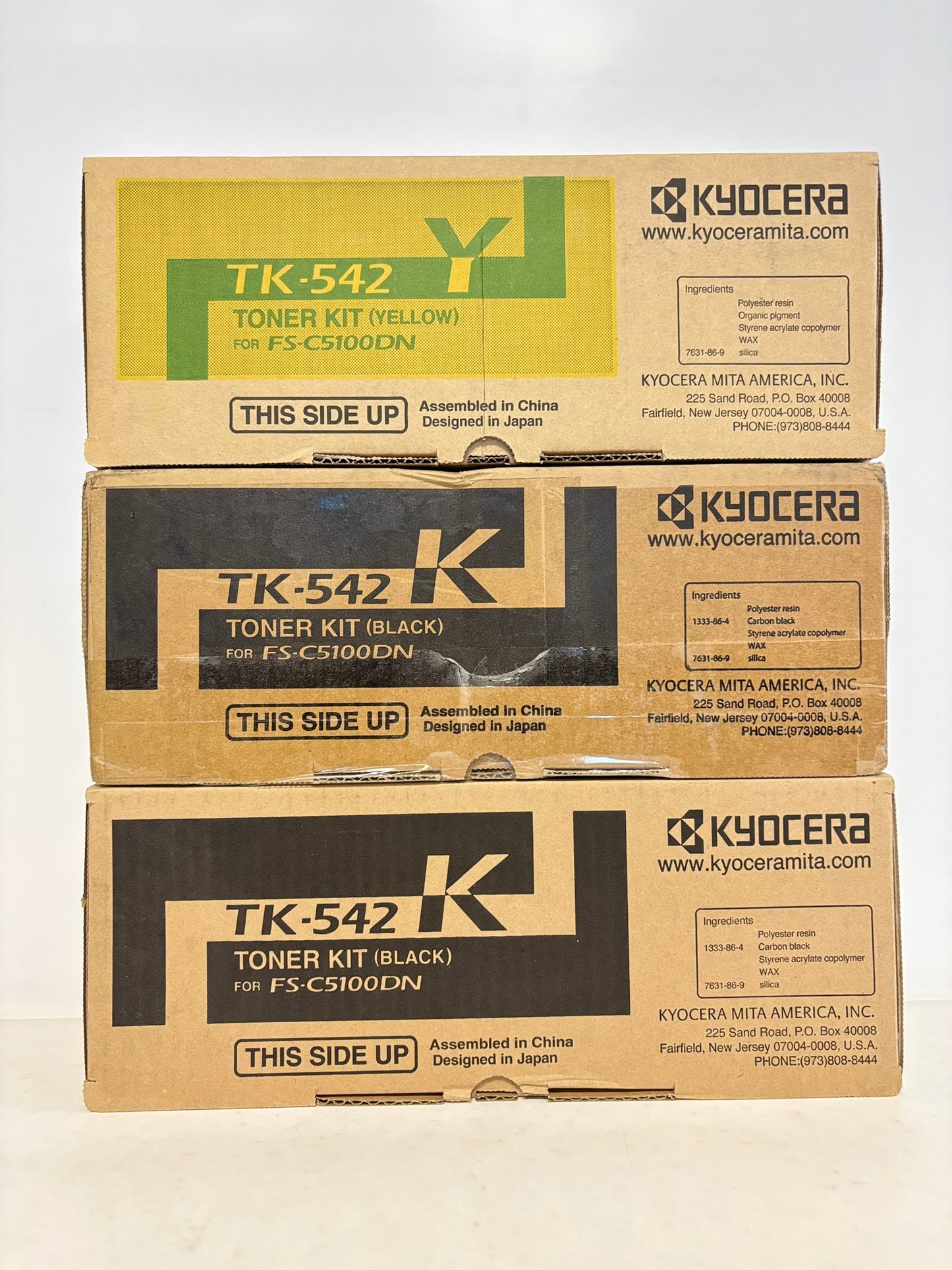 3 OEM Kyocera TK-542 FS C5100DN YKK Toner Cartridge 302HL5109003, 302HL5112003