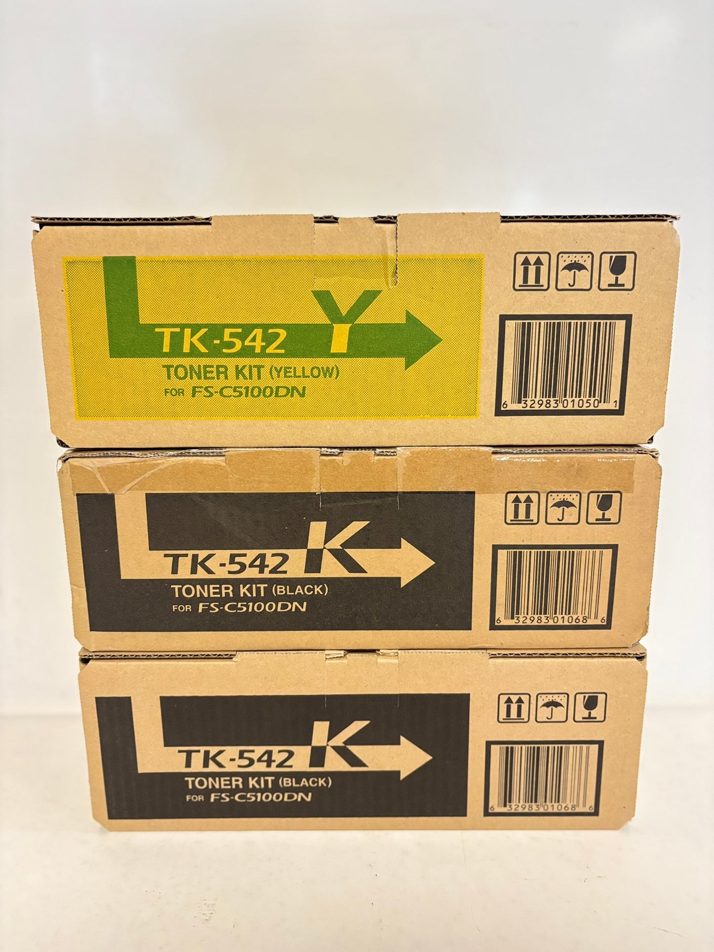 3 OEM Kyocera TK-542 FS C5100DN YKK Toner Cartridge 302HL5109003, 302HL5112003