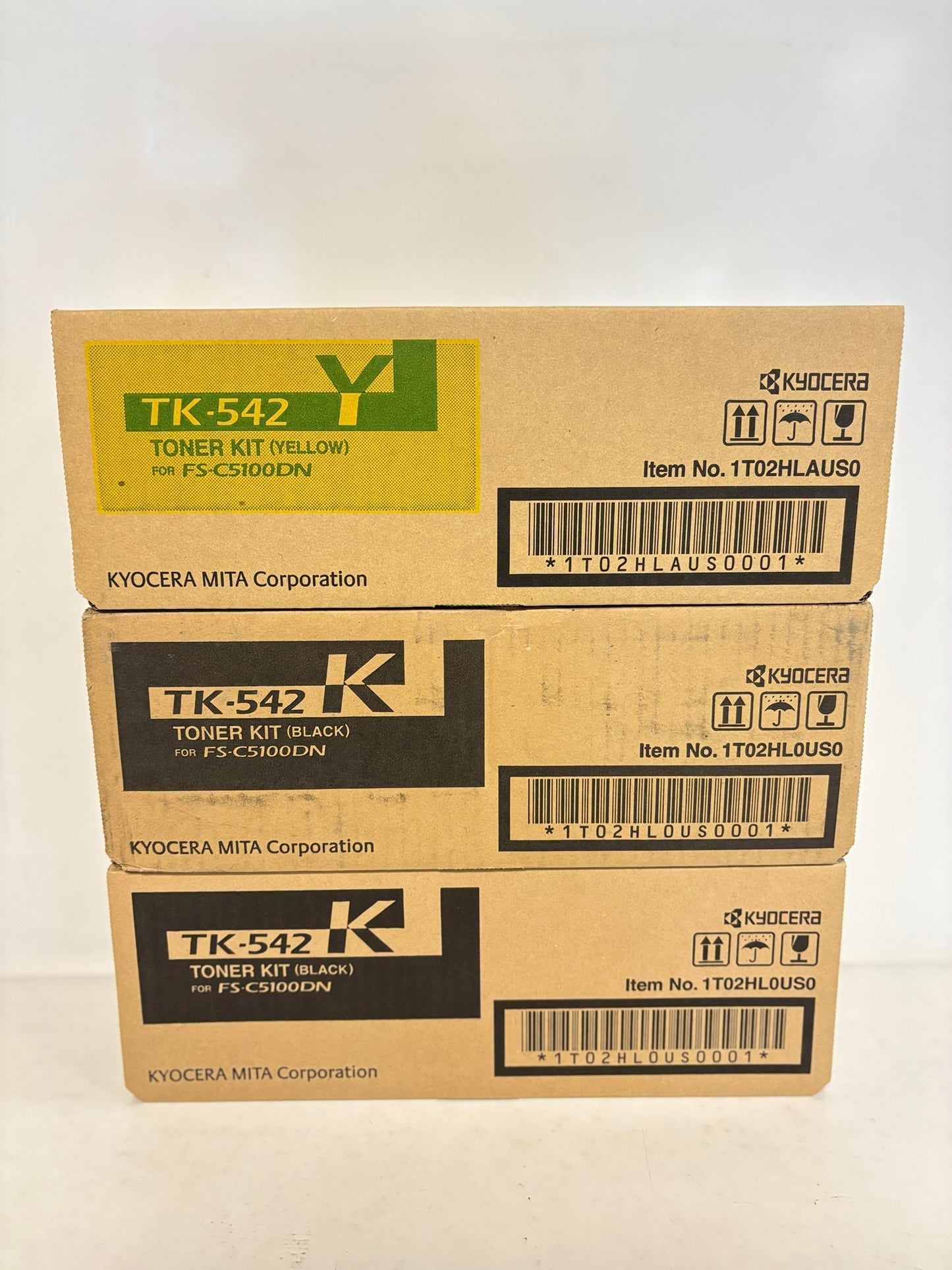 3 OEM Kyocera TK-542 FS C5100DN YKK Toner Cartridge 302HL5109003, 302HL5112003