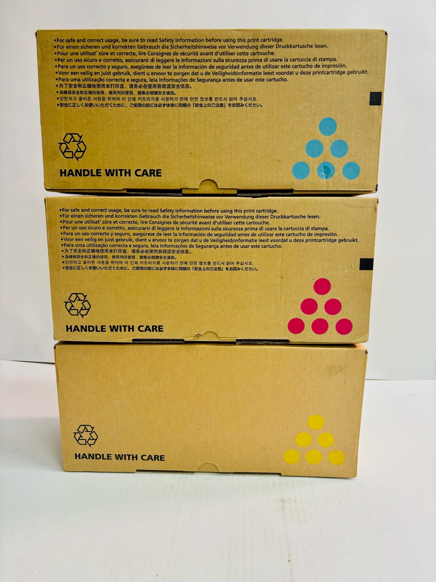 3 OEM Ricoh Aficio SP C231N,C231SF Cyan, Mag, Yellow Toner 406478,345,346 CMY