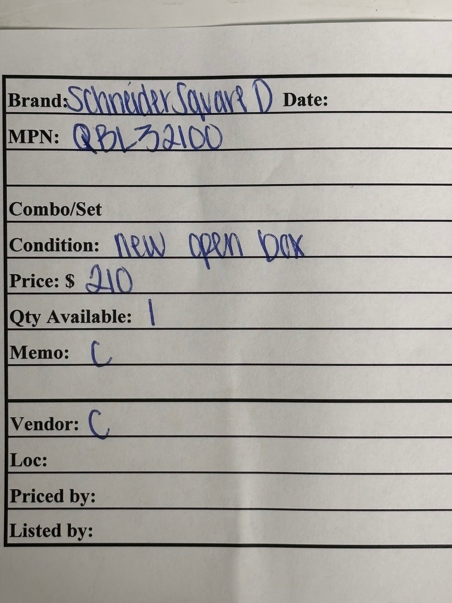 Square D QBL32100 100A 3-Pole 240V Circuit Breaker by Schneider Electric