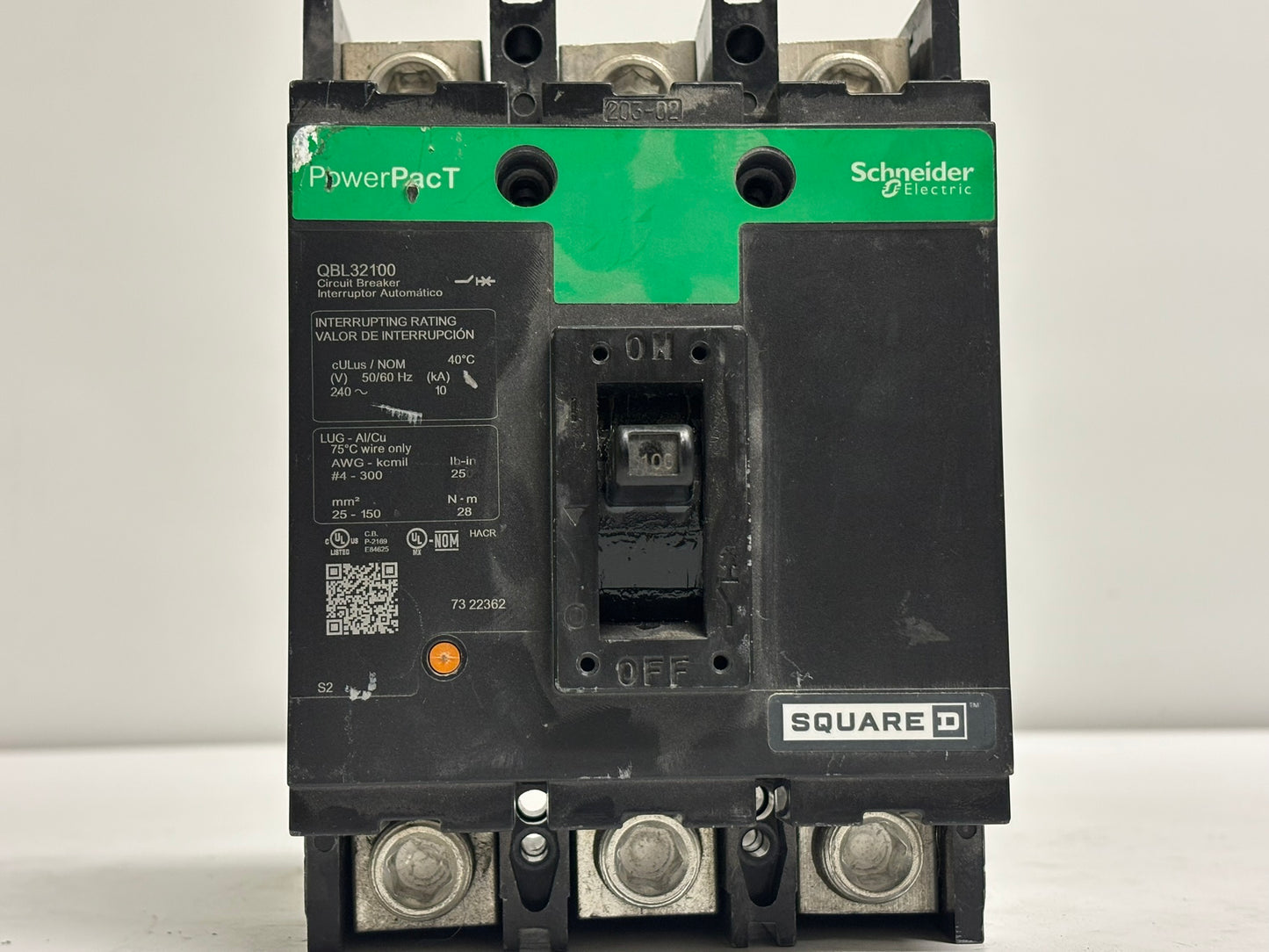 Square D QBL32100 100A 3-Pole 240V Circuit Breaker by Schneider Electric