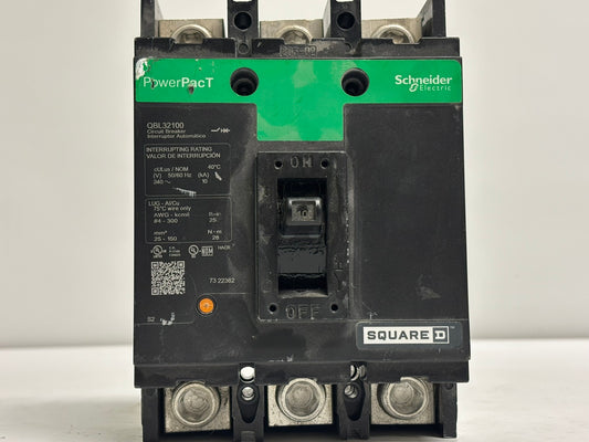 Square D QBL32100 100A 3-Pole 240V Circuit Breaker by Schneider Electric
