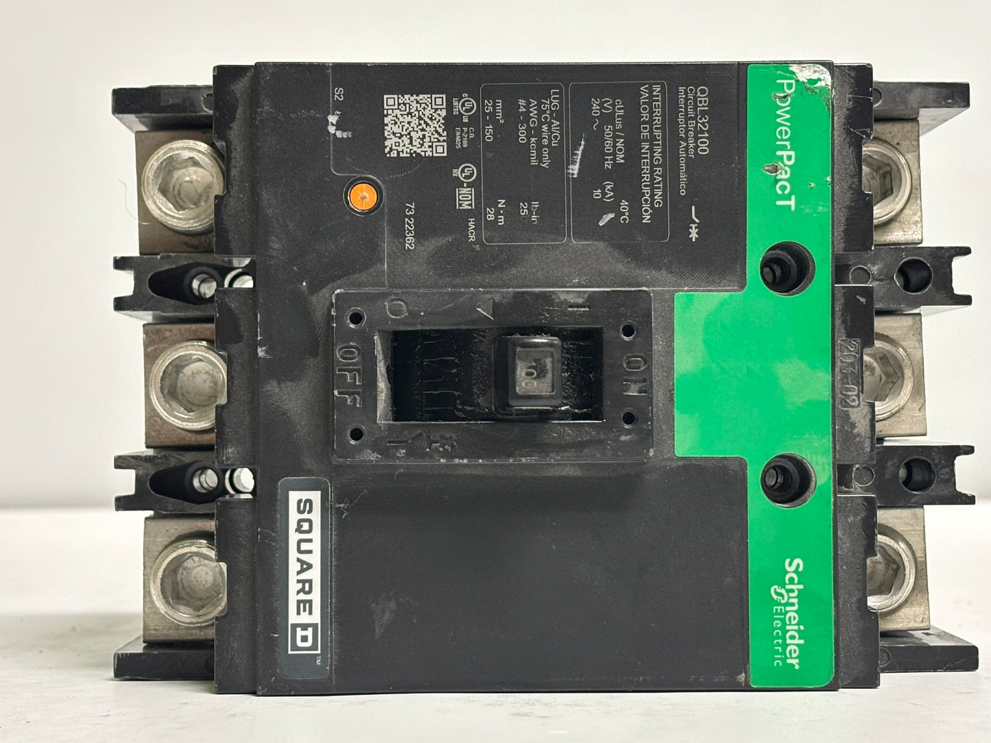 Square D QBL32100 100A 3-Pole 240V Circuit Breaker by Schneider Electric