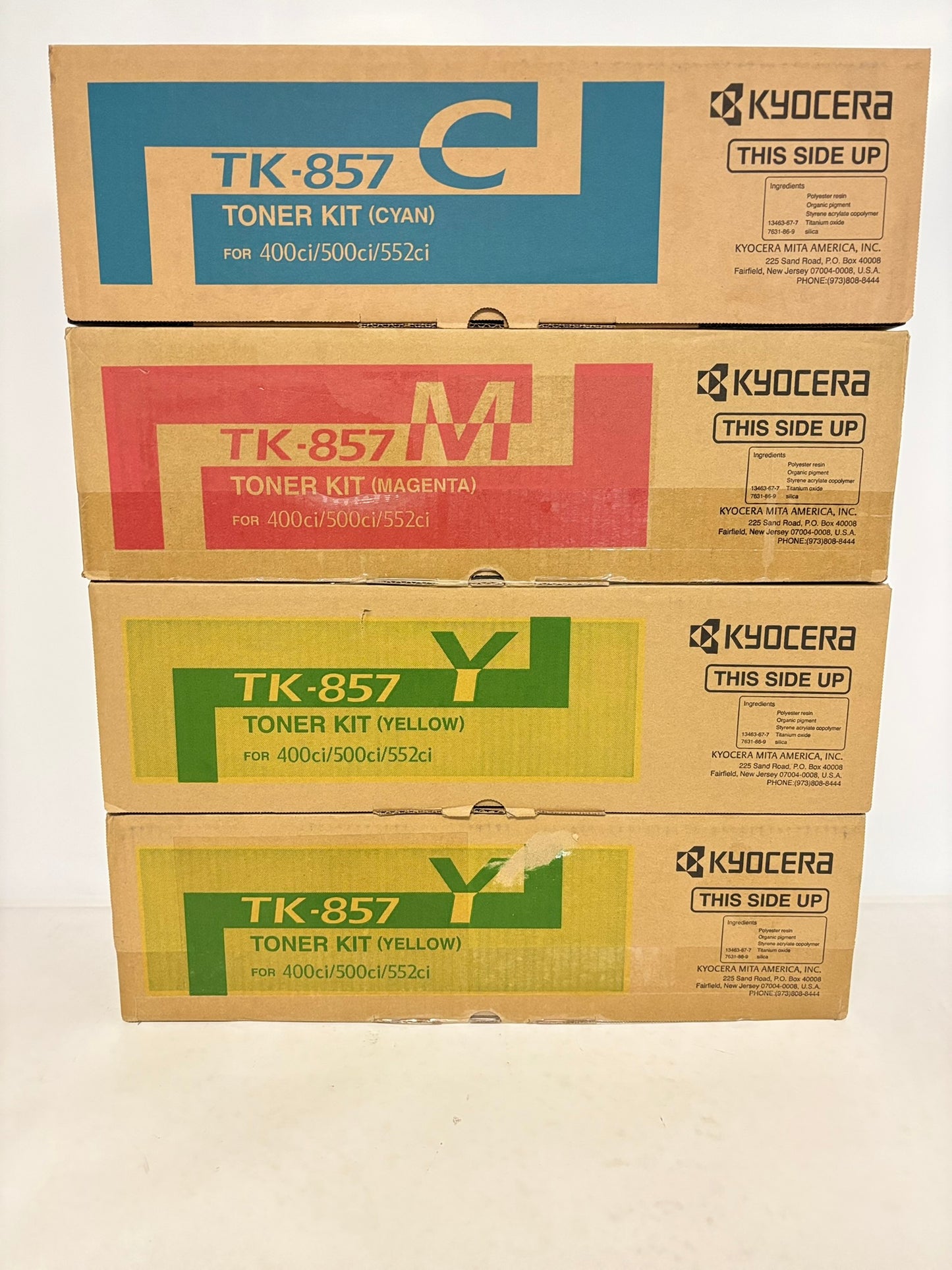 4 OEM Kyocera TASKalfa 400ci,500ci,552ci,CS400ci,CS500ci TK-857 CMYY Toners