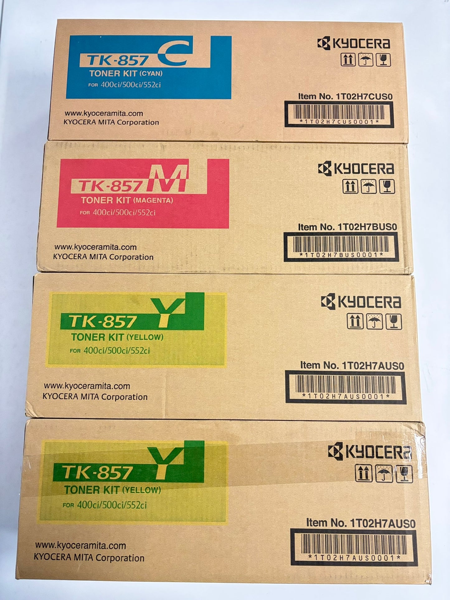 4 OEM Kyocera TASKalfa 400ci,500ci,552ci,CS400ci,CS500ci TK-857 CMYY Toners