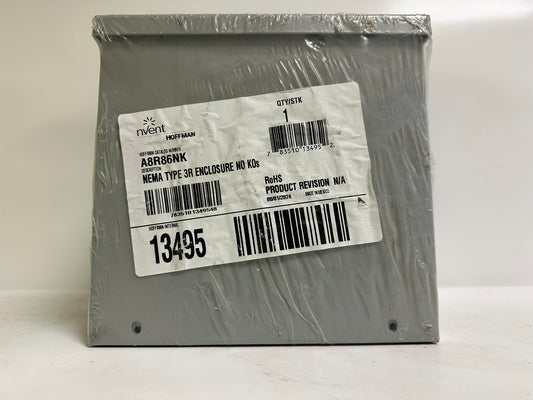 nVent Hoffman A8R86NK Outdoor Steel Enclosure, 8"x 8"x 6", NEMA 3R