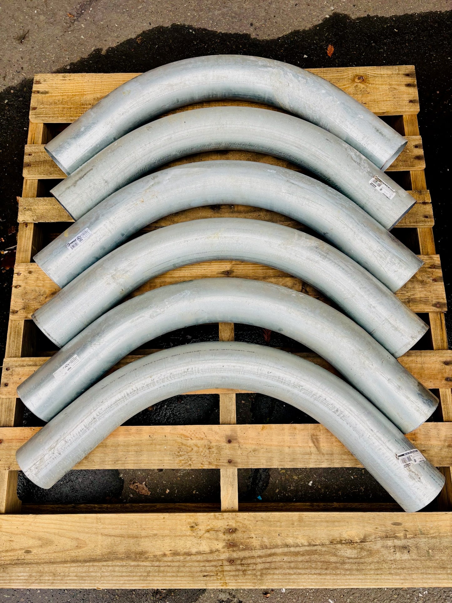 5 Pk Topaz 89 EMT 90 DEG Angle Elbow, Galvanized Steel, 3-1/2"