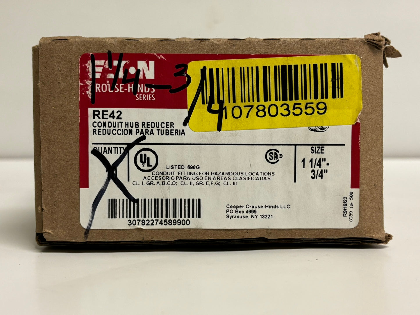 18 PK Eaton RE42 Steel Explosion-Proof Reducing Bushing 1-1/4" to 3/4" NPT