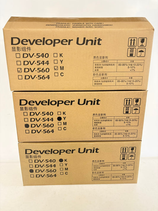 3 OEM Kyocera M6026cidn,C5200DN,C5350DN DV-560 MYK Developer Unit (Open Magenta)
