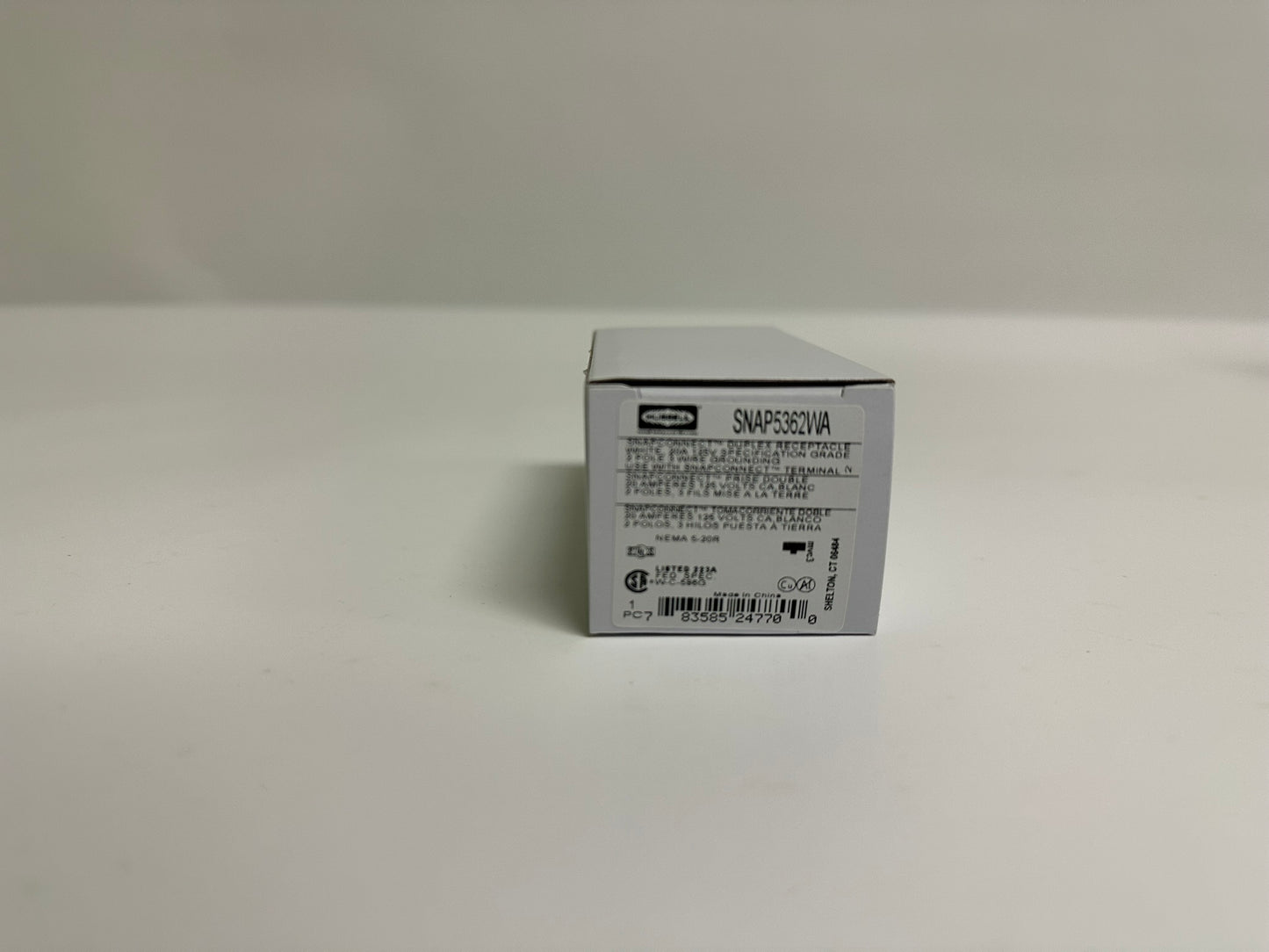 10 PK Hubbell SNAP5362WA 20A 125V Duplex Receptacle, White, SNAPConnect®