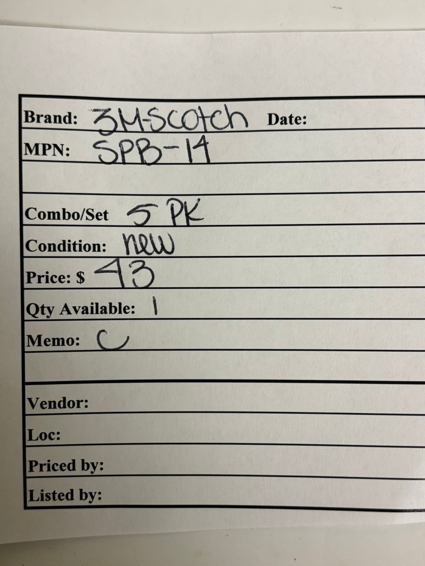 5 PK 3M ScotchCode SPB-14 Pre-Printed Wire Marker Book, Numbers 46–90
