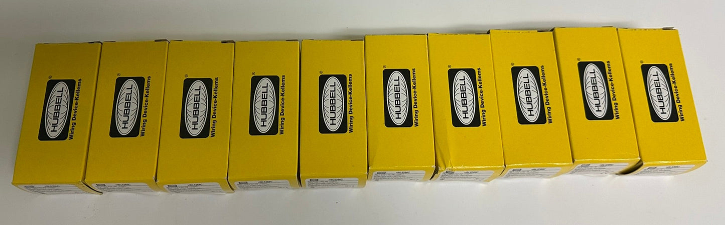 10 PK Hubbell HBL5266C 15A 125V NEMA 5-15P Plug, Black Nylon, New in Box