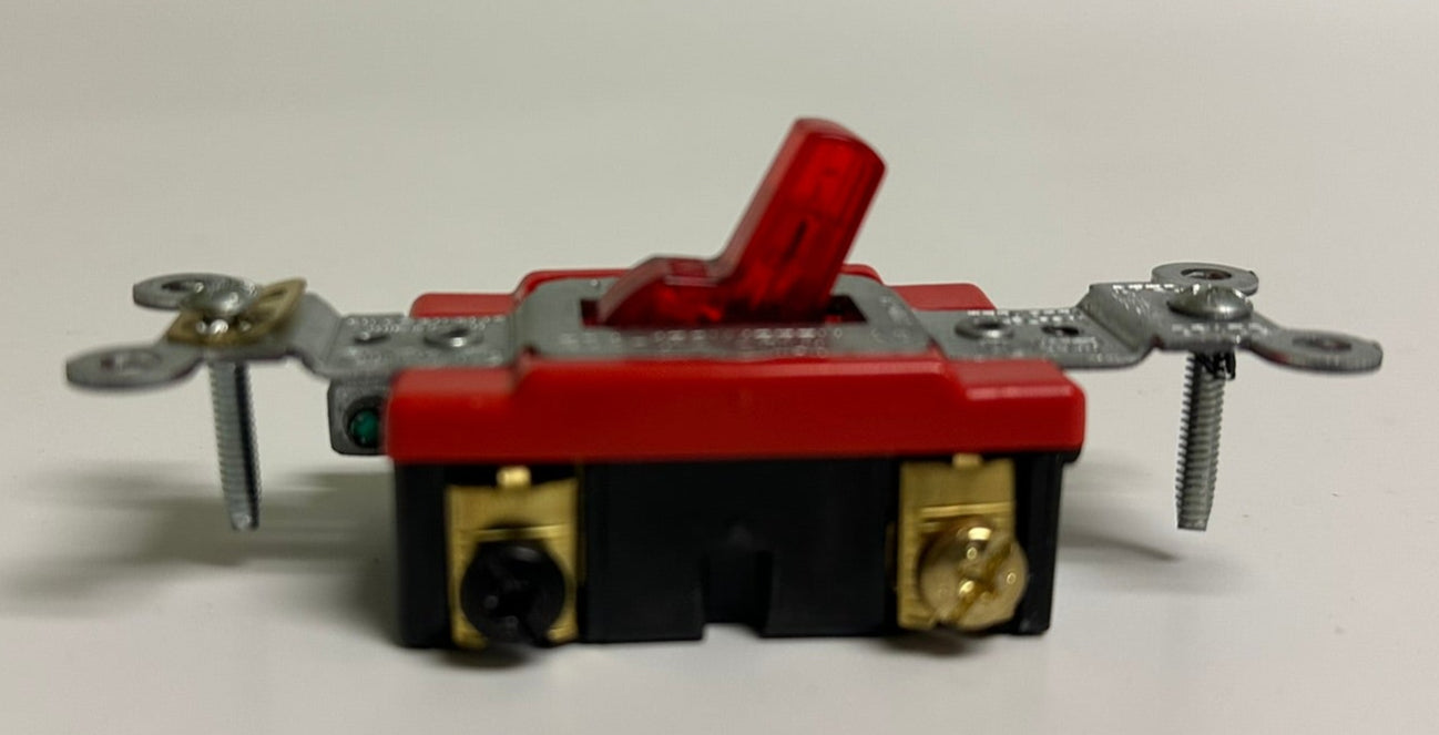 10 PK Leviton 1221-PLR 20A 120V Pilot Light Toggle Switch, Red, New in Box