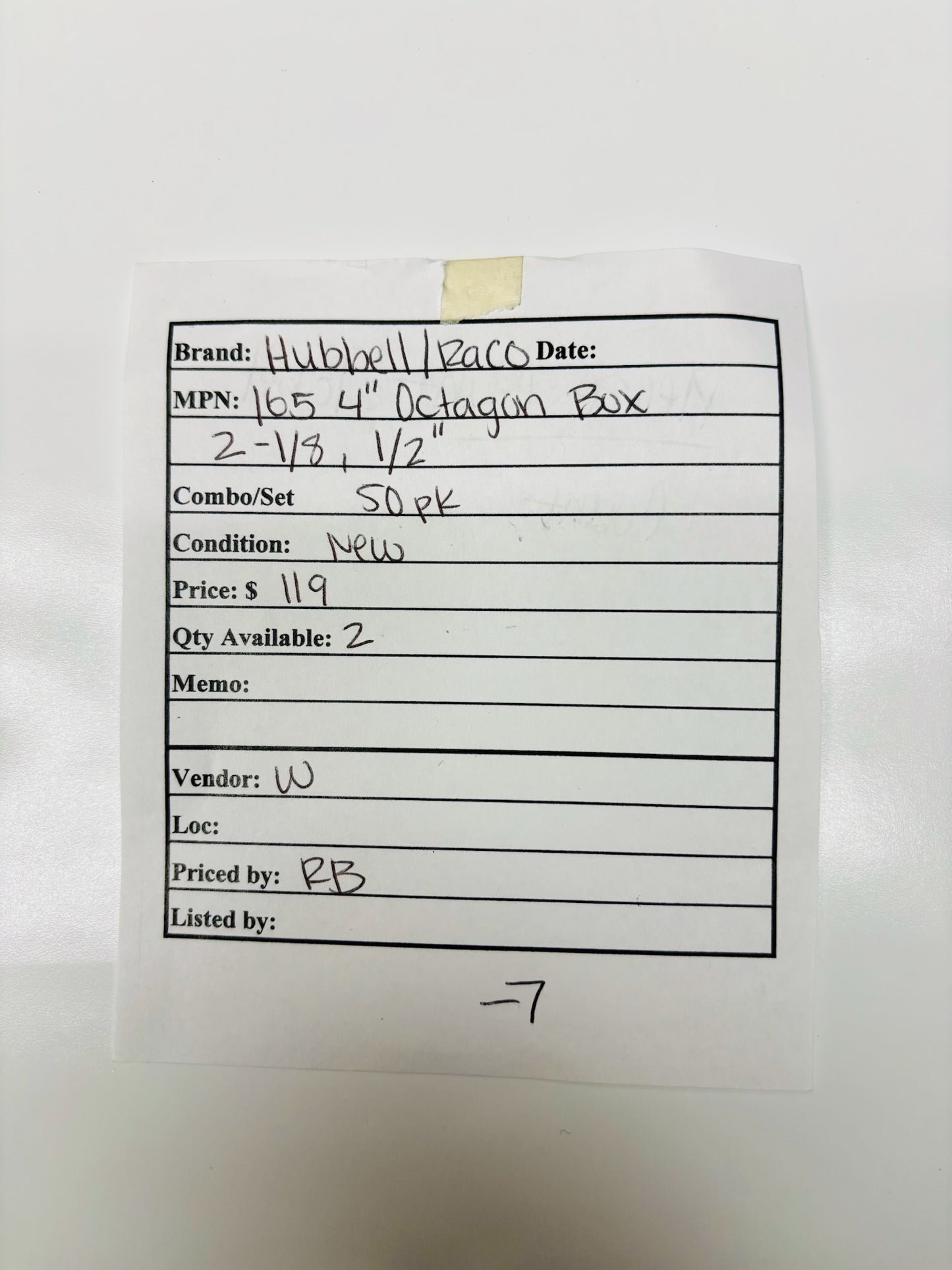 50 Pk Hubbell 165 4-Inch x 2-1/8-Inch Steel Octagon Electrical Box