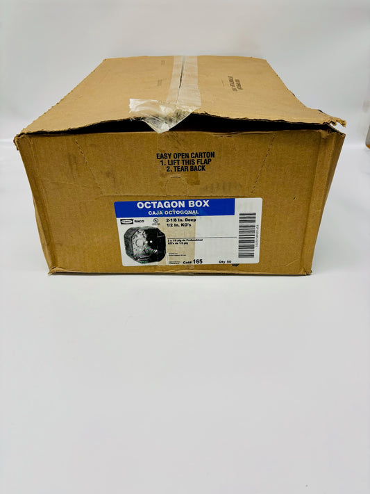50 Pk Hubbell 165 4-Inch x 2-1/8-Inch Steel Octagon Electrical Box