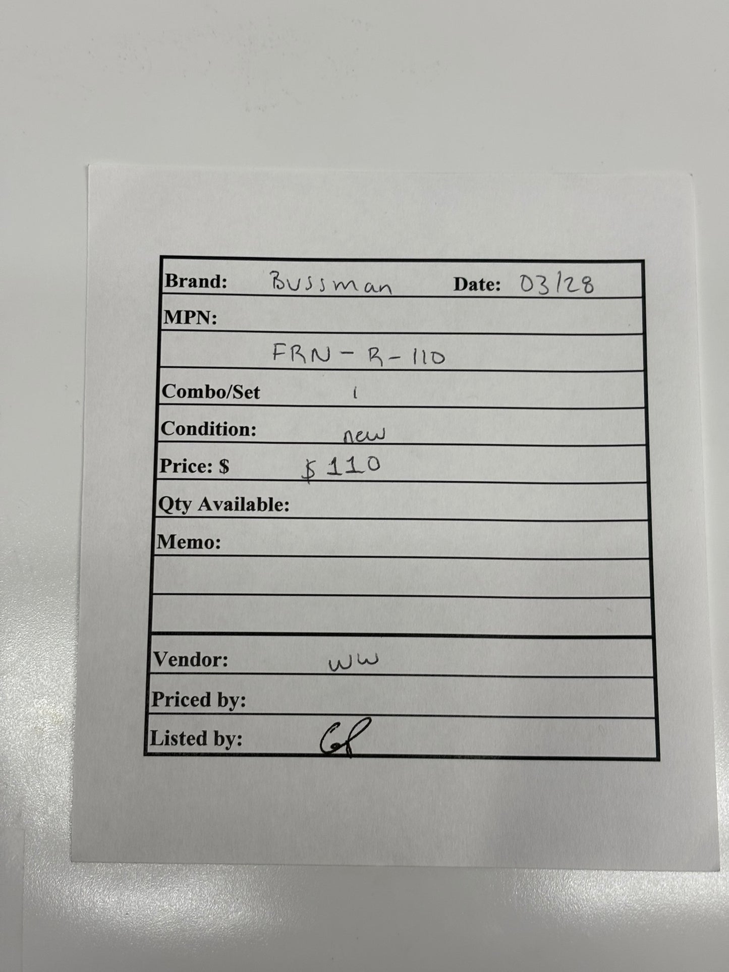 Eaton FRN-R-110 Bussmann Series Class RK5 Fuse