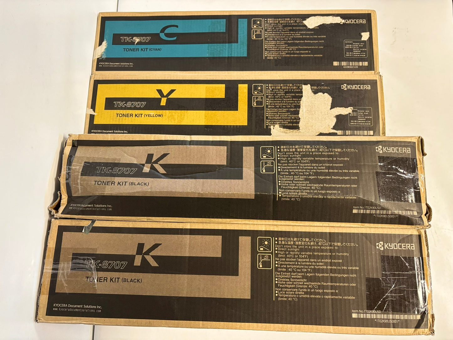 4 OEM Kyocera TASKalfa 6550ci/6551ci/7550ci/7551ci TK-8707 CYKK Toners