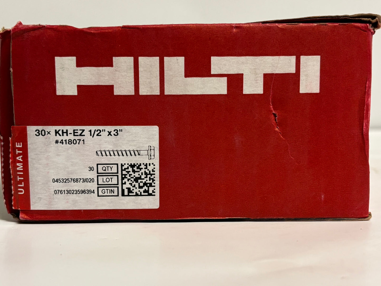 30 PK Hilti KH-EZ 1/2" x 3" Kwik Hus-EZ Concrete and Masonry Screw Anchor