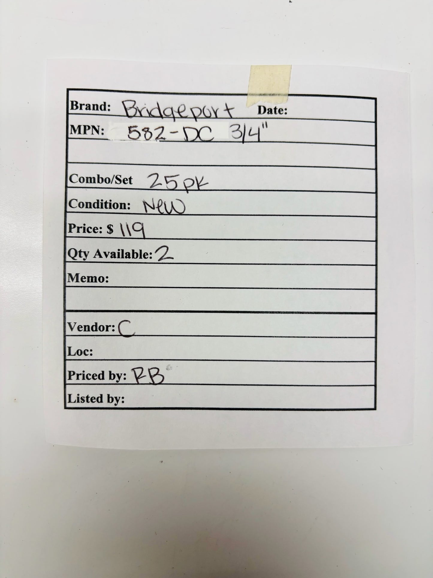 25 Pk Bridgeport 582-DC 3/4 Inch Conduit Combination Coupling