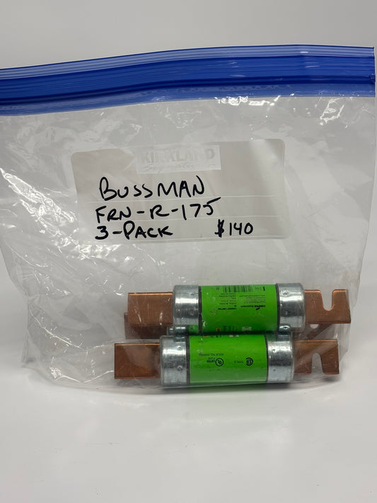 3-Pack Eaton FRN-R-175 Bussmann Fusetron Class RK5 Fuses
